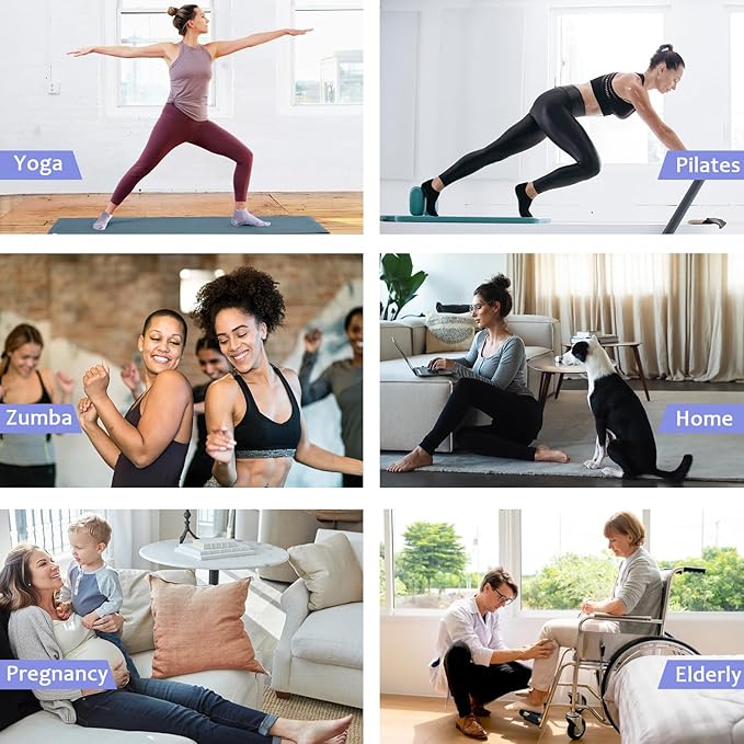 YeuG 4/6 Pairs Pilates Socks for Women - Non Slip Grip Socks for Yoga, Barre, Hospital, Barefoot