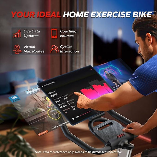 MERACH Magnetic Exercise Bike, Indoor Cycling Bike with Self-Developed App, 350 lbs Weight Capacity & 40 lbs Flywheel, Stationary Bike for Home Gym Fitness