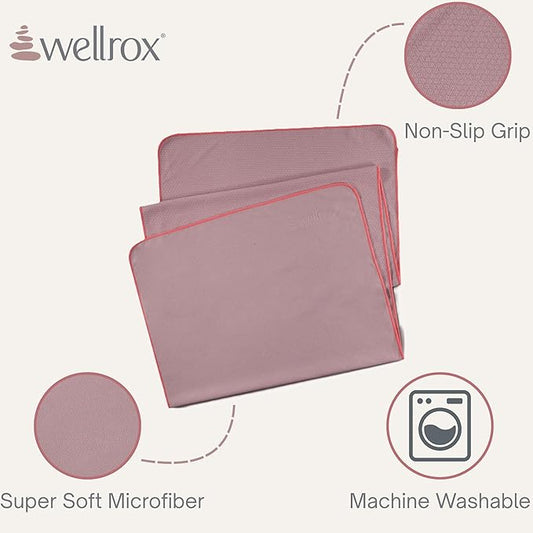 Yoga Mat Towel Non Slip - Ultra Absorbent Super Soft Microfiber Hot Yoga Towel Non Slip for Pilates & Fitness (74” x 26”, Rose)