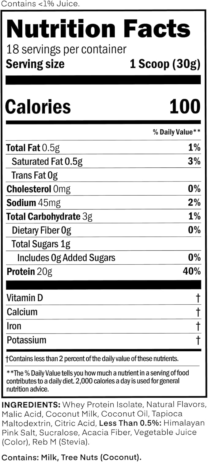 Oath Nutrition Clear Whey Isolate Protein Powder, Watermelon Fresca, 20g Complete Protein per Serving, No Added Sugar, Grass-Fed, 18 Servings