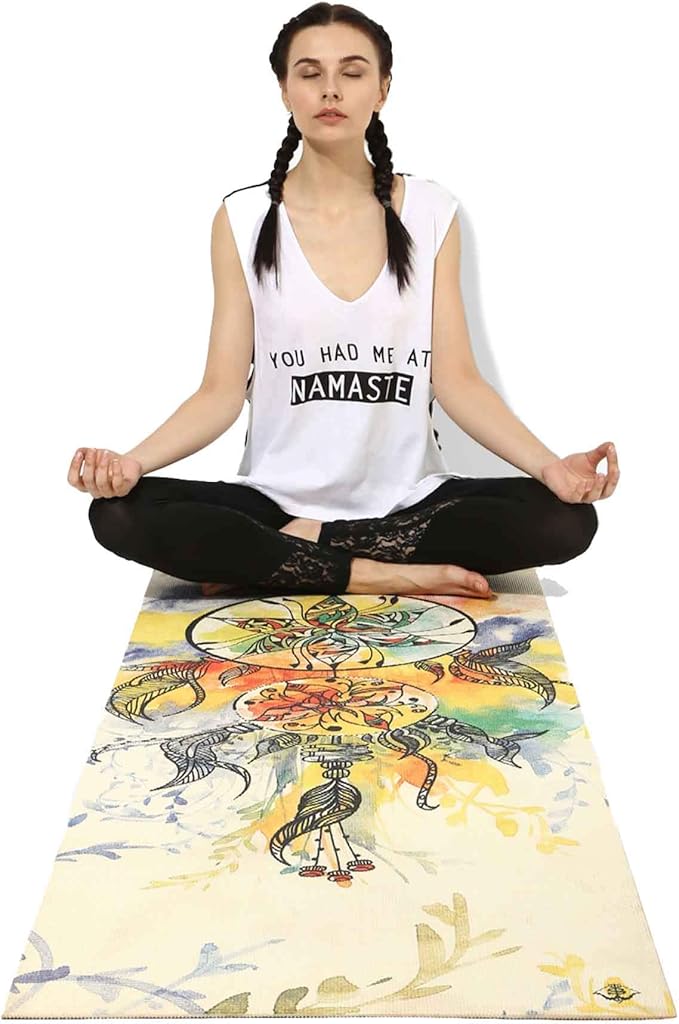 TPE Yoga Mat - Artist Designed, Premium eco friendly mats, Non Slip, Non toxic, Great For Regular & Hot Yoga, Pilates and Workouts (72 inch x 24 inch x 6mm thick)