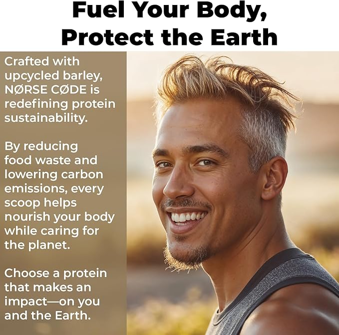 NØRSE CØDEVanilla Plant-Based Protein Powder – 20g Protein, Vegan, Keto, Dairy-Free, Zero Sugar, Fiber, Upcycled Barley, Rice & Pea Protein – 1.33 lbs [14 Servings]