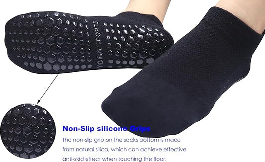 Tamlien Yoga & Pilates Grip Socks - Non-Slip, Barefoot, Pregnant-Friendly Crew Socks for Yoga, Barre & Sports