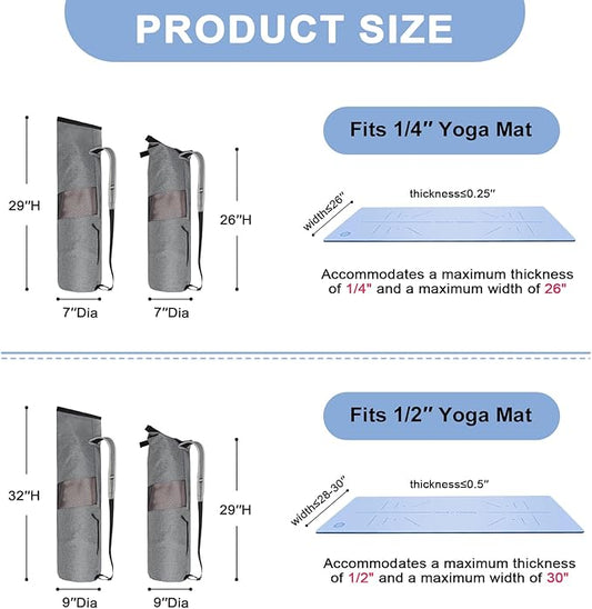 Explore Land Oxford Yoga Mat Storage Bag with Breathable Mesh Window and Large Pockets