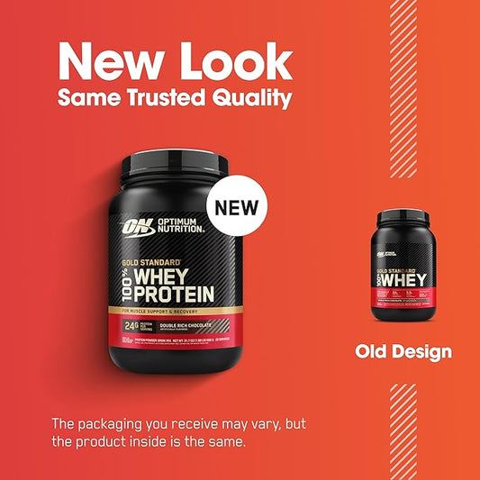 Optimum Nutrition Gold Standard 100% Whey Protein Powder, Double Rich Chocolate 1.98 Pound (Packaging May Vary)