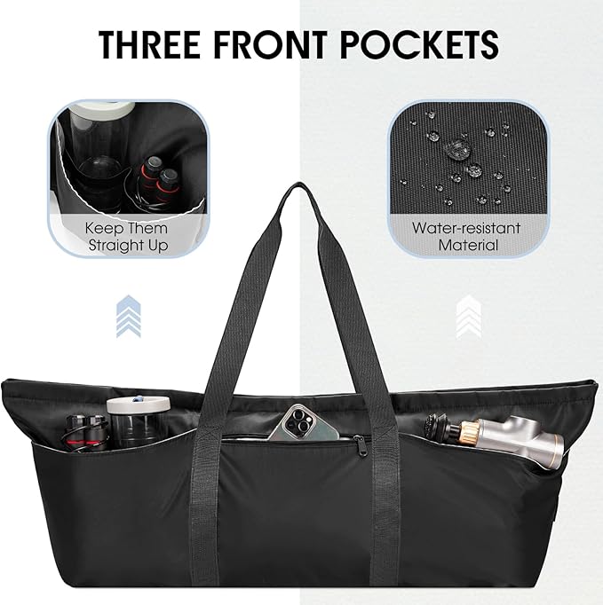 Large Yoga Mat Bag with Shoes Compartment and Wet Pocket Ladies Pilates Gym Tote Bag with Yoga Mat Holder Strap for Women Men Workout Carrier Stuff Accessories