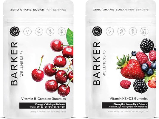 Barker Wellness Vitamin B-Complex and Vitamin D3 + K2 Gummies Bundle