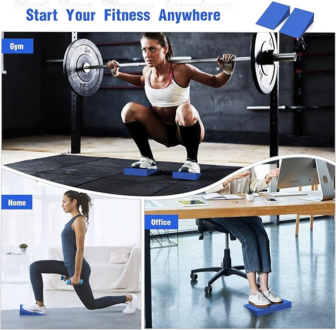 Foam Wedge Slant Board, 2-pcs Update Calf Stretcher, Squat Wedges for Yoga, Foot Rehabilitation and Stretching, and Physical Therapy