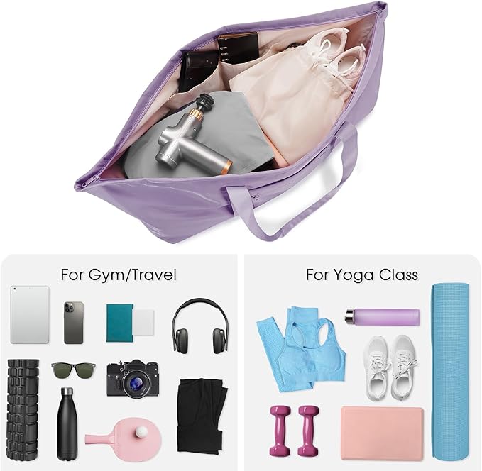 Large Yoga Mat Bag with Shoes Compartment and Wet Pocket Ladies Pilates Gym Tote Bag with Yoga Mat Holder Strap for Women Men Workout Carrier Stuff Accessories