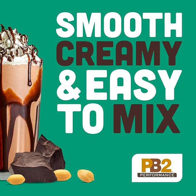 PB2 Performance Peanut Plant Based Vegan Protein Powder | 20g Complete Protein, No Added Sugar, Prebiotic Fiber | Dairy Free, Certified Vegan, Non-GMO, and Gluten Free [Peanut with Dutch Cocoa, 2lb]