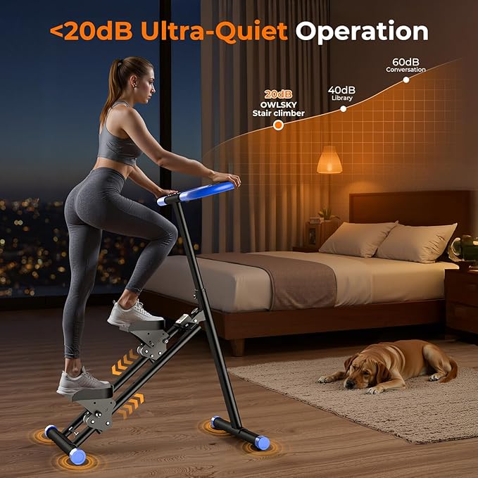 OWLSKY Squat Rowing Machine for Home Workout, Foldable Squat Assist & Row Trainer with LCD Monitor, 3 Resistance Bands, Adjustable Seat, Heavy Duty 350 lbs, Full-Body Fitness Equipment