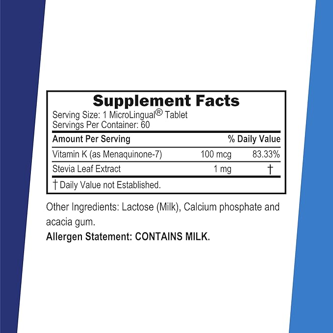 Superior Source Vitamin K2 MK-7 (Menaquinone-7) 100 mcg - Bone Strength & Health Support Supplement - Aids Healthy Heart Function - Bariatric-Friendly - 60 Sublingual Dissolving Tablets