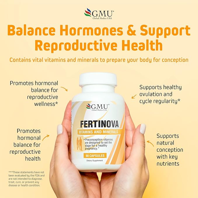 Fertinova - Premium Preconception Vitamins & Pregnancy Support, Prenatal Vitamins for Women, Fertility Supplements for Women, Needed Prenatal Choline Supplements - 90 Capsules
