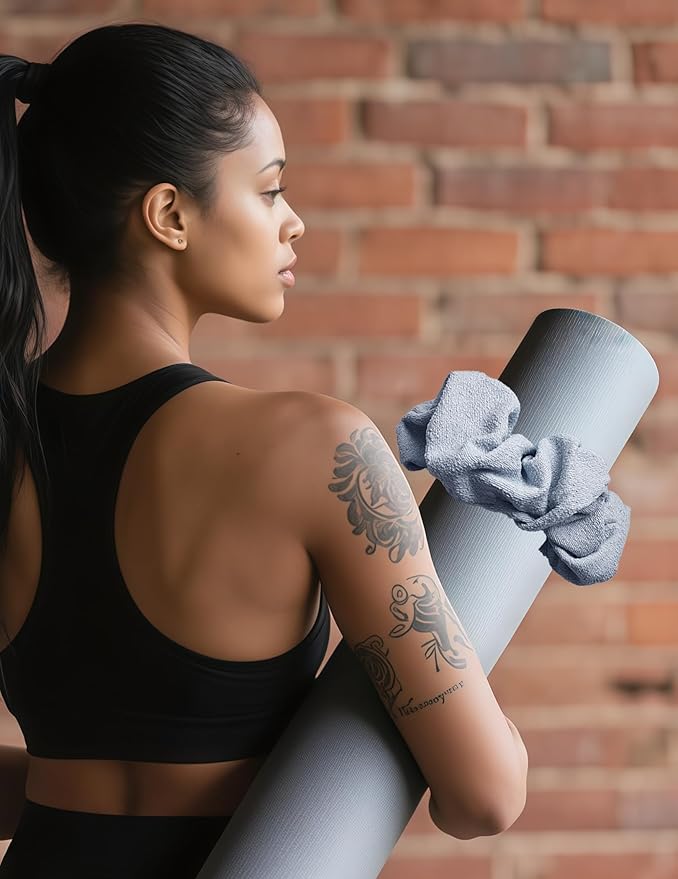 Yoga Mat Scrunchie - Holds Your Yoga Mat in Style - Durable & Elasticity Fabric - Fits All Standard Yoga Mats (mat not included)