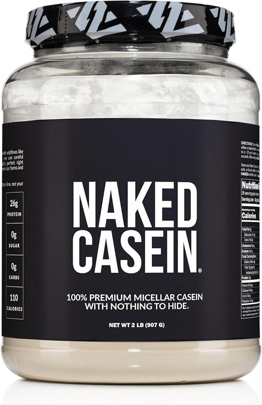 NAKED Casein - 2Lb Micellar Casein Protein - Bulk, Zero Carb, GMO-Free, Gluten Free, Soy Free, Preservative Free - Stimulate Muscle Growth - Enhance Recovery - 30 Servings