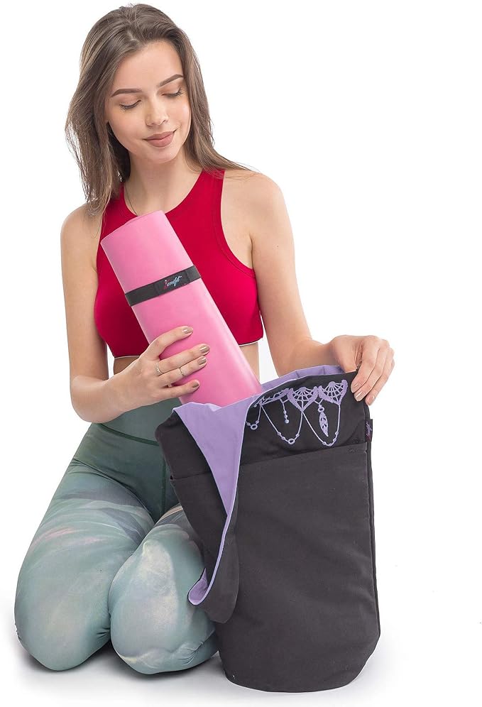 Yoga Mat Bag – Versatile Yoga Bag with Mat Straps & Storage Pockets, Holds Yoga & Pilates Mats, Lightweight & Durable
