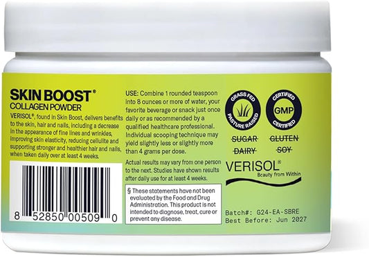 Sparkle Wellness VERISOL Bioactive Hydrolyzed Collagen Peptides | Collagen Powder Supplement with Vitamin C for Skin, Hair & Nail Health | Skin Boost (Mixed Berry) [30-Serves]