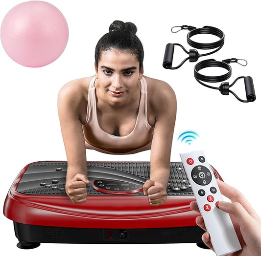 UCIN Vibration Plate Exercise Machine, Vibration Plate for Lymphatic Drainage, 330 Lbs Capacity Vibrating Plate for Weight Loss Home Fitness with Resistance Bands/Pilates Ball
