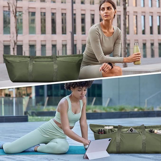 Large Yoga Mat Bag with Shoes Compartment and Wet Pocket Ladies Pilates Gym Tote Bag with Yoga Mat Holder Strap for Women Men Workout Carrier Stuff Accessories
