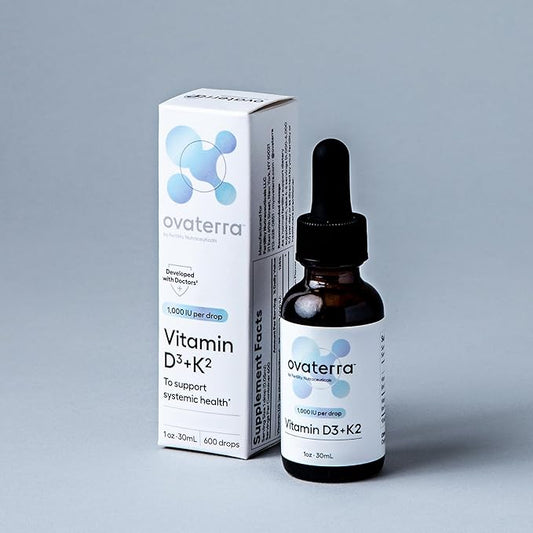 Vitamin D3 & K2 Liquid Drop Supplement 1,000 IU Vitamin D3 (Cholecalciferol) with Natural Lemon Flavor That Supports Bone, Immune & Wellness Health 600 Drops - 10 Month Supply