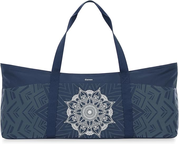 Gonex Yoga Mat Bag, Extra Large Canvas Gym Bag with Waterproof Pocket Metal Zipper, Fits Mat & Blocks, Stylish Yoga Mat Carrier for Women, Ideal for Yoga, Pilates, Workout, Travel