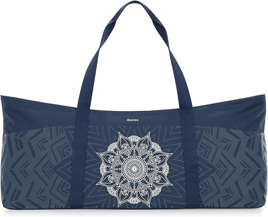 Gonex Yoga Mat Bag, Extra Large Canvas Gym Bag with Waterproof Pocket Metal Zipper, Fits Mat & Blocks, Stylish Yoga Mat Carrier for Women, Ideal for Yoga, Pilates, Workout, Travel