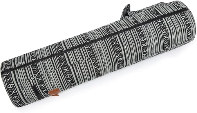 Canvas Yoga Mat Bag with Adjustable Strap & Pockets, Full-Zip Travel Gym Tote for Women & Men, Fits 1/4" & 1/3" Thick Mats, Lightweight Carrier for Yoga, Workout, Outdoor Use