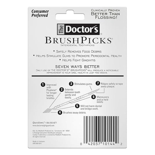 The Doctor's BrushPicks Interdental Toothpicks, 275 Count (Pack of 9)
