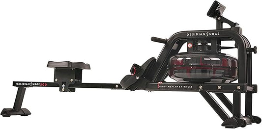 Sunny Health & Fitness Premium Water Rower w/Intensive Dynamic Real-Time Resistance, 300 LB Capacity Flip-able Rowing Machine for Home Training, Optional Free SunnyFit App Connection