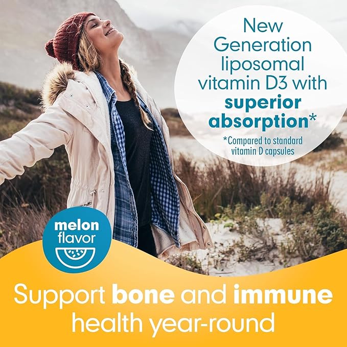 Lipo-Sachets Liposomal Vitamin D3-1000IU Per Serving for Immune System Support - High Absorption Vitamin D - GMO Free, No Added Sugar - 30 Liposomal Liquid Vitamin D Packets