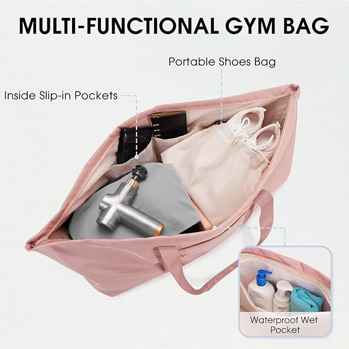 Large Yoga Mat Bag with Shoes Compartment and Wet Pocket Ladies Pilates Gym Tote Bag with Yoga Mat Holder Strap for Women Men Workout Carrier Stuff Accessories