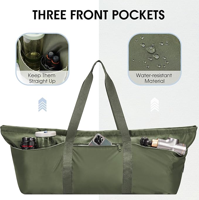 Large Yoga Mat Bag with Shoes Compartment and Wet Pocket Ladies Pilates Gym Tote Bag with Yoga Mat Holder Strap for Women Men Workout Carrier Stuff Accessories