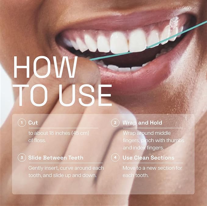 REACH® ULTRACLEAN ULTRABLAST, Cool Mint Dental Floss, Plaque Remover for Teeth, Shred Resistant, Waxed, Easy on Gums & Teeth, Fresh Breath, Oral Care, PFAS Free, for Adults & Kids, 3 PK, 25 YD