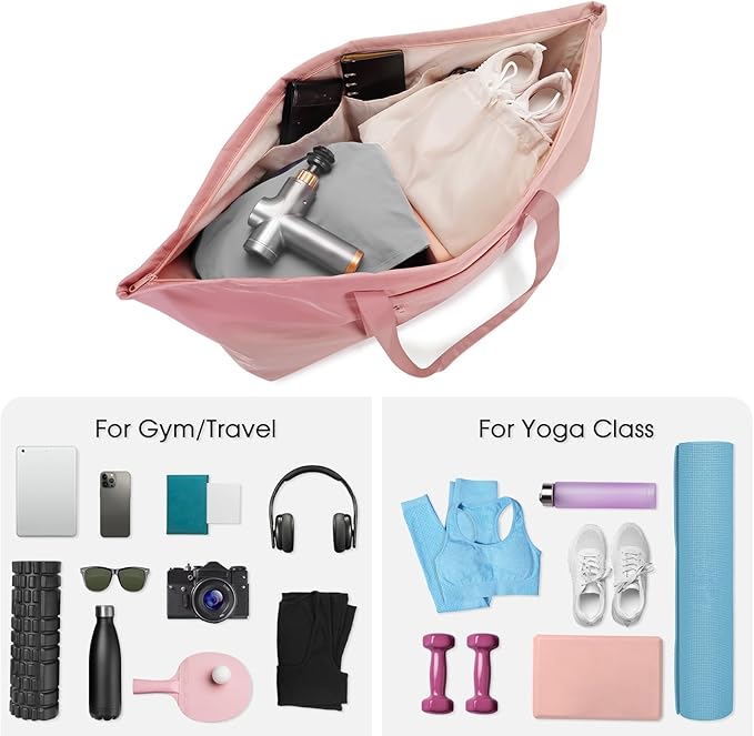Large Yoga Mat Bag with Shoes Compartment and Wet Pocket Ladies Pilates Gym Tote Bag with Yoga Mat Holder Strap for Women Men Workout Carrier Stuff Accessories