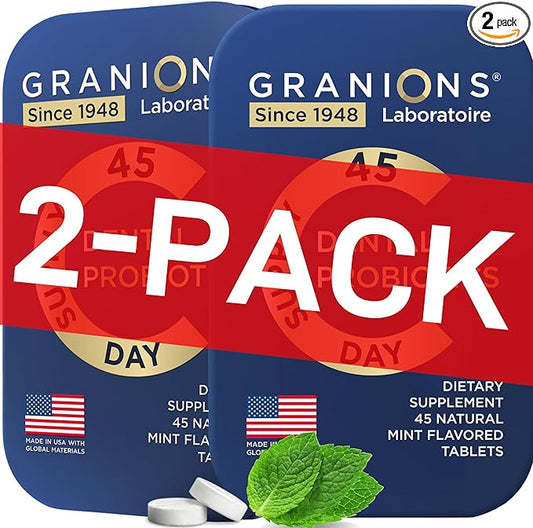 Oral Probiotic Mints - 3 Billion CFU for Dental Probiotics for Teeth and Gums - Best Breath Freshener with Lactobacillus Salivarius - Oral Health Probiotics for Bad Breath - 90 Tablets in Tins