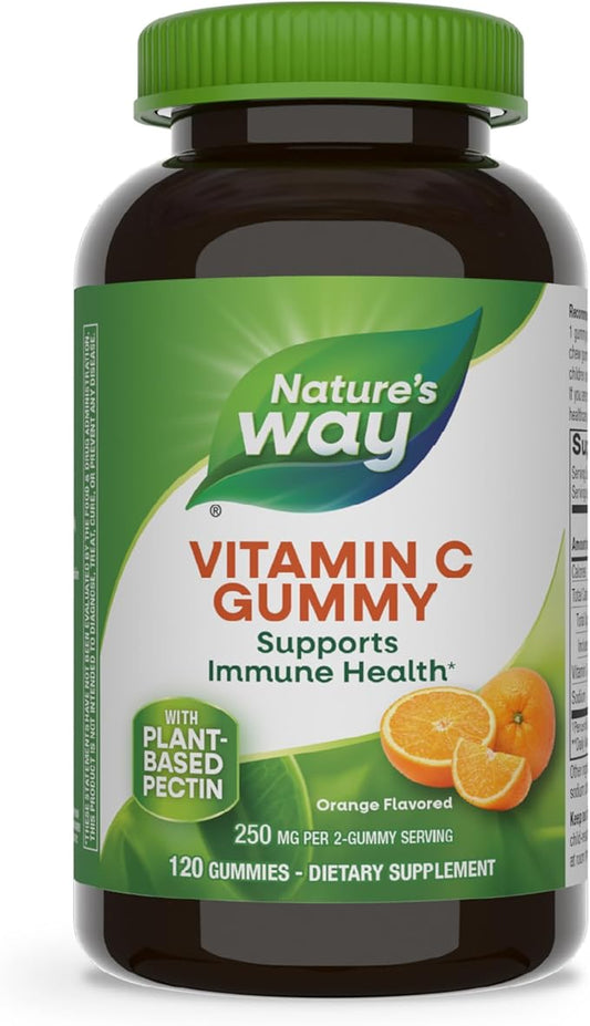 Nature’s Way Vitamin C Gummies, Support Immune Health*, Antioxidant, 250 mg per 2-gummy Serving, Orange Flavored, 120 Gummies (Packaging May Vary)
