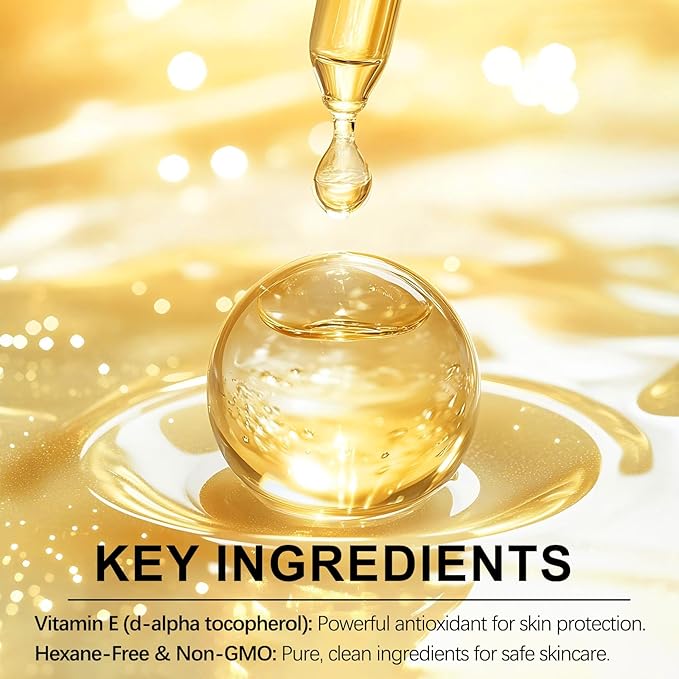 WHLH & WELL-BEING Pure Vitamin E Oil for Skin Face Hair Scars, Blend 75,000 IU, Moisturizing Dry Skin Winkles Hair and Scalp Pack of 1