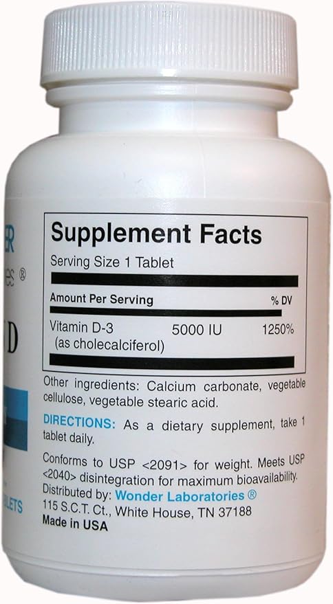 Vitamin D-3 5,000 Iu Dry Vitamin D-3 Nutritionally Supports a Healthy Immune System, Strong Bones, and Teeth