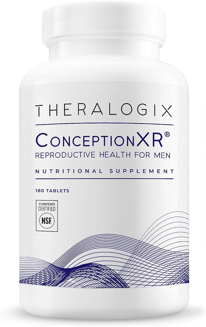 Theralogix ConceptionXR Reproductive Health For Men, Men's Preconception Vitamins for Fertility Support, Male Fertility Supplements for Sperm Health, NSF Certified - 180 Tabs (90-Day Supply), Unflavor