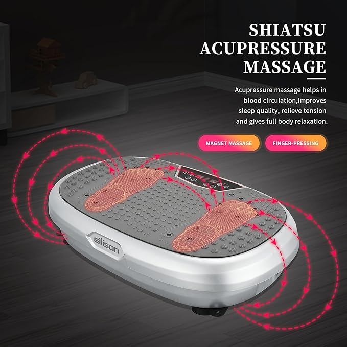 EILISON FitMaxx 3D XL Vibration Plate Exercise Machine - Whole Body Workout Vibration Platform w/Loop Bands - Lymphatic Drainage Machine for Weight Loss, Shaping, Wellness, Recovery