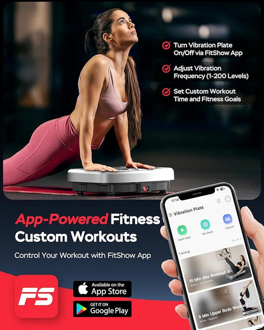 Vibration Plate Exercise Machine, Vibrating Plate Platform for Lymphatic Drainage with 200 Adjustable Speeds, Power Vibration Plate for Weight Loss & Fitness, Supports Max Weight 450 Lbs