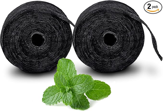 Xlent Expandable Dental Floss Treated Activated Charcoal, Xylitol Natural Based Wax (Mint, Pack of 2 (Refills Only))