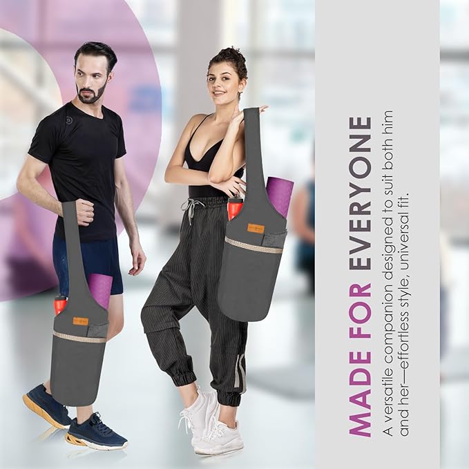ALLEN & MATE Unisex Yoga Exercise Mat Bag with Large Size Pocket, Big Capacity Mat Tote Shoulder Carrier for Men & Women