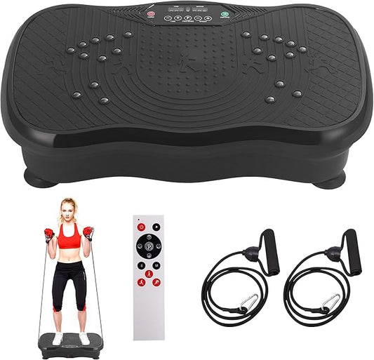 Vibration Plate Exercise Machine, Vibrating Plate Fitness Platform with Remote Control – Portable Vibration Plates for Lymphatic Drainage, Weight Loss, Toning, Recovery & Home Workouts