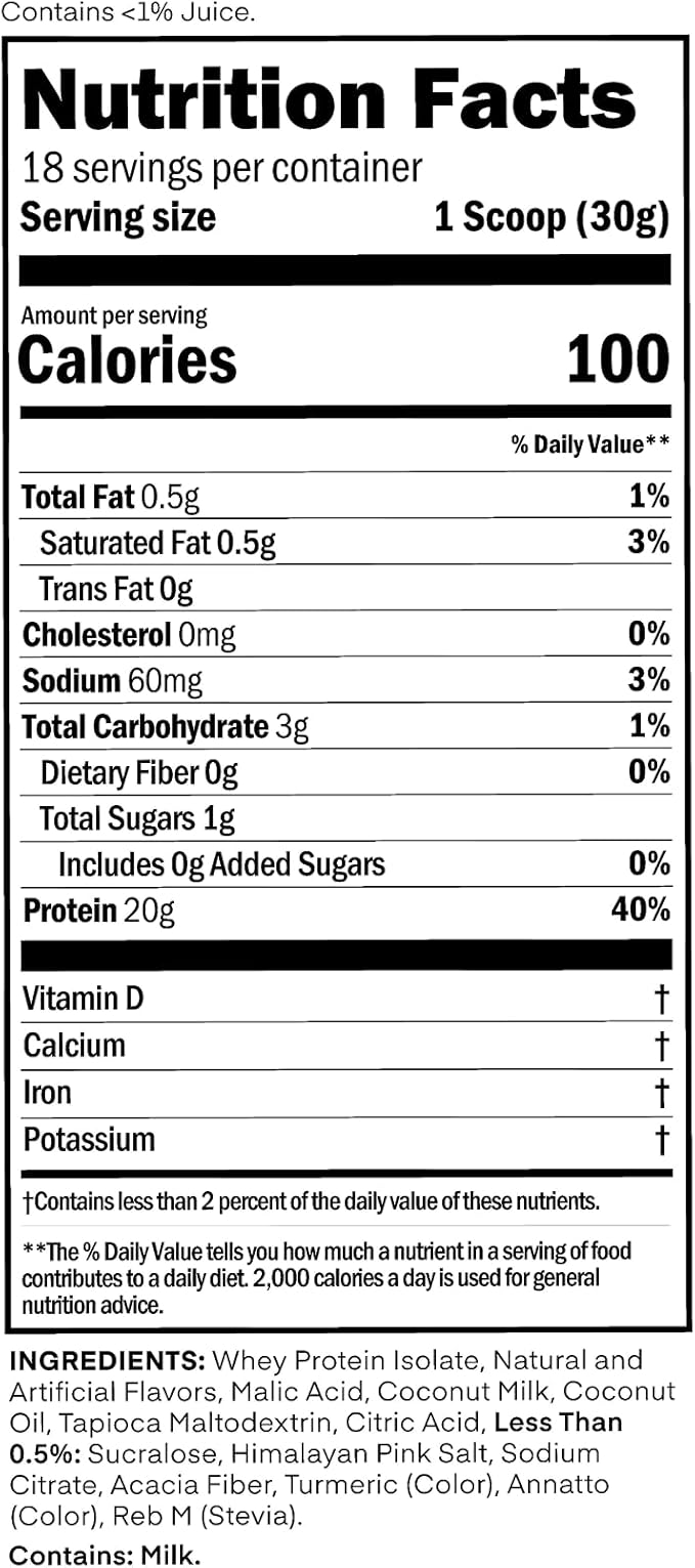 Oath Nutrition Clear Whey Isolate Protein Powder, Island Mango, 20g Complete Protein per Serving, No Added Sugar, Grass-Fed, 18 Servings