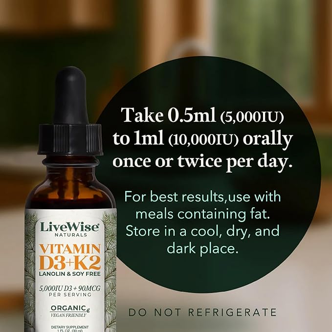 Vitamin D3+K2 Vegan Friendly 5,000 IU
