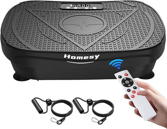 Homesy Vibration Plate Exercise Machine for Whole Body Workout , Weight Loss, and Lymphatic Drainage – Power Vibrate Platform, Shake Plate for Home Fitness and Fat Burning for Women Men