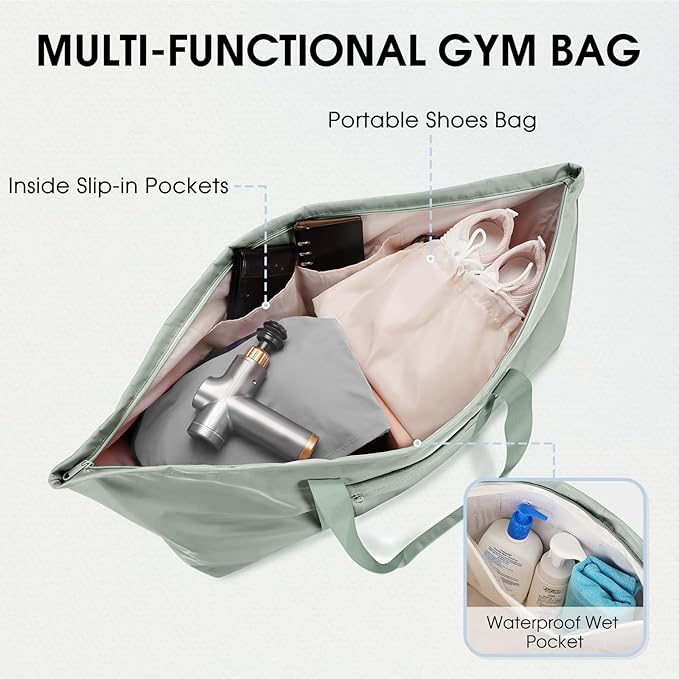 Large Yoga Mat Bag with Shoes Compartment and Wet Pocket Ladies Pilates Gym Tote Bag with Yoga Mat Holder Strap for Women Men Workout Carrier Stuff Accessories