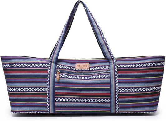 Large Yoga Mat Bag for Women Men, Travel Gym Bag for Pilates Office Beach Workout, Yoga Mat Tote Carrier with Mat Strap for 1/4" 1/2" Thick Exercise Yoga Mat