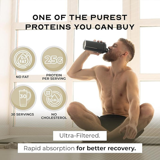Muscle Feast Grass-Fed Whey Protein Isolate, All Natural Hormone Free Pasture Raised, Whey Isolate Protein Powder for Men and Women, Clean, Gluten-Free, Delicious Isolate Protein - Cappuccino, 2lb